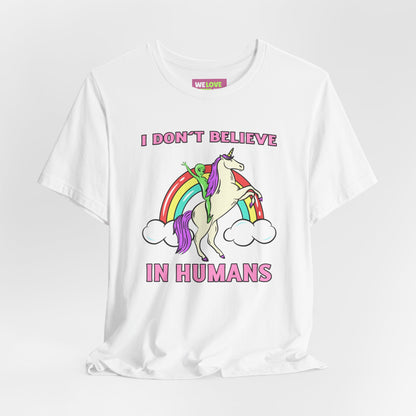 Humans Unicorn UFO Sci-Fi T-Shirt - Sci-Fi T-Shirt