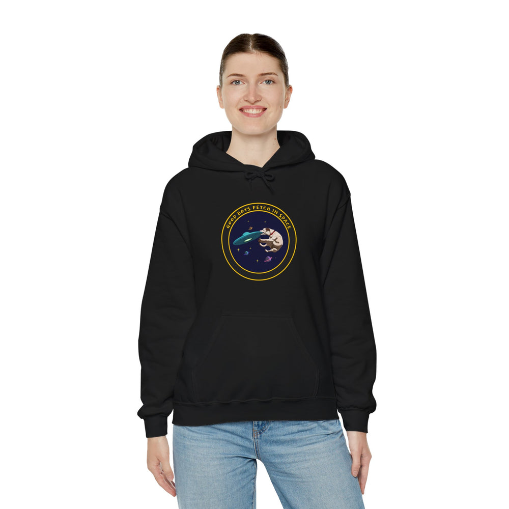 Good Boys Fetch In Space Funny Dog Sci-Fi Hoodie-welovescifi