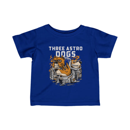 Three Astro Dogs Funny Astronaut Infant Fine Jersey Tee-welovescifi.net