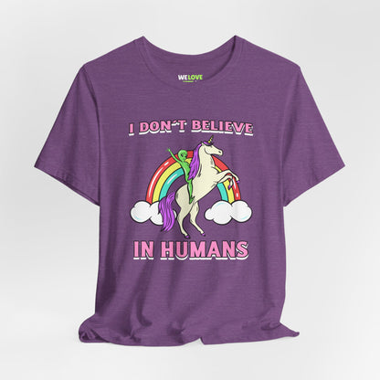 Humans Unicorn UFO Sci-Fi T-Shirt - Sci-Fi T-Shirt