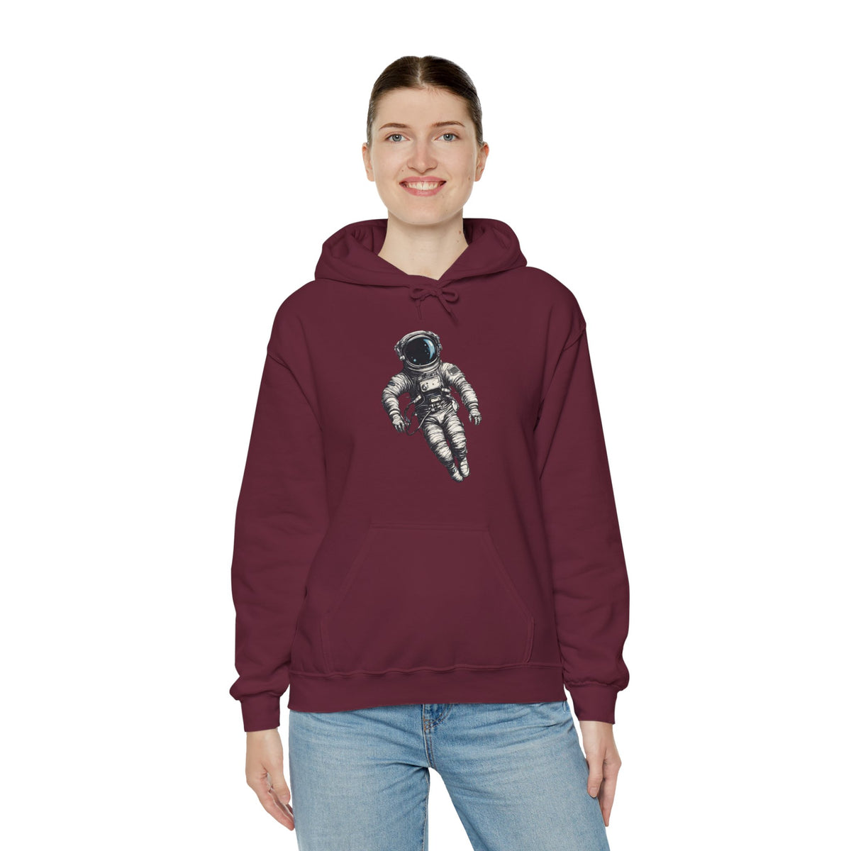 Floating Astronaut SpaceArt Sci-Fi Hoodie-welovescifi.net