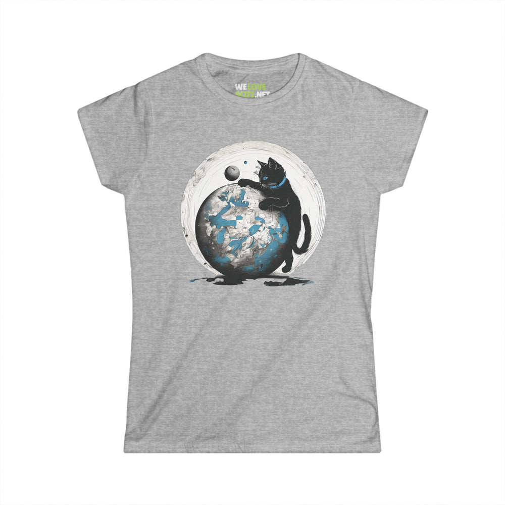 cat sci-fi woman's tee-Space Player Cat SciFi Women's Tee