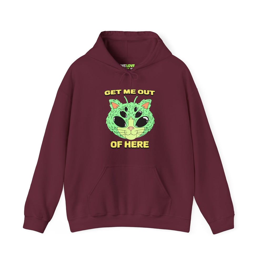 Get Me Out Of Here Funny Cat Alien Hoodie-welovescifi.net