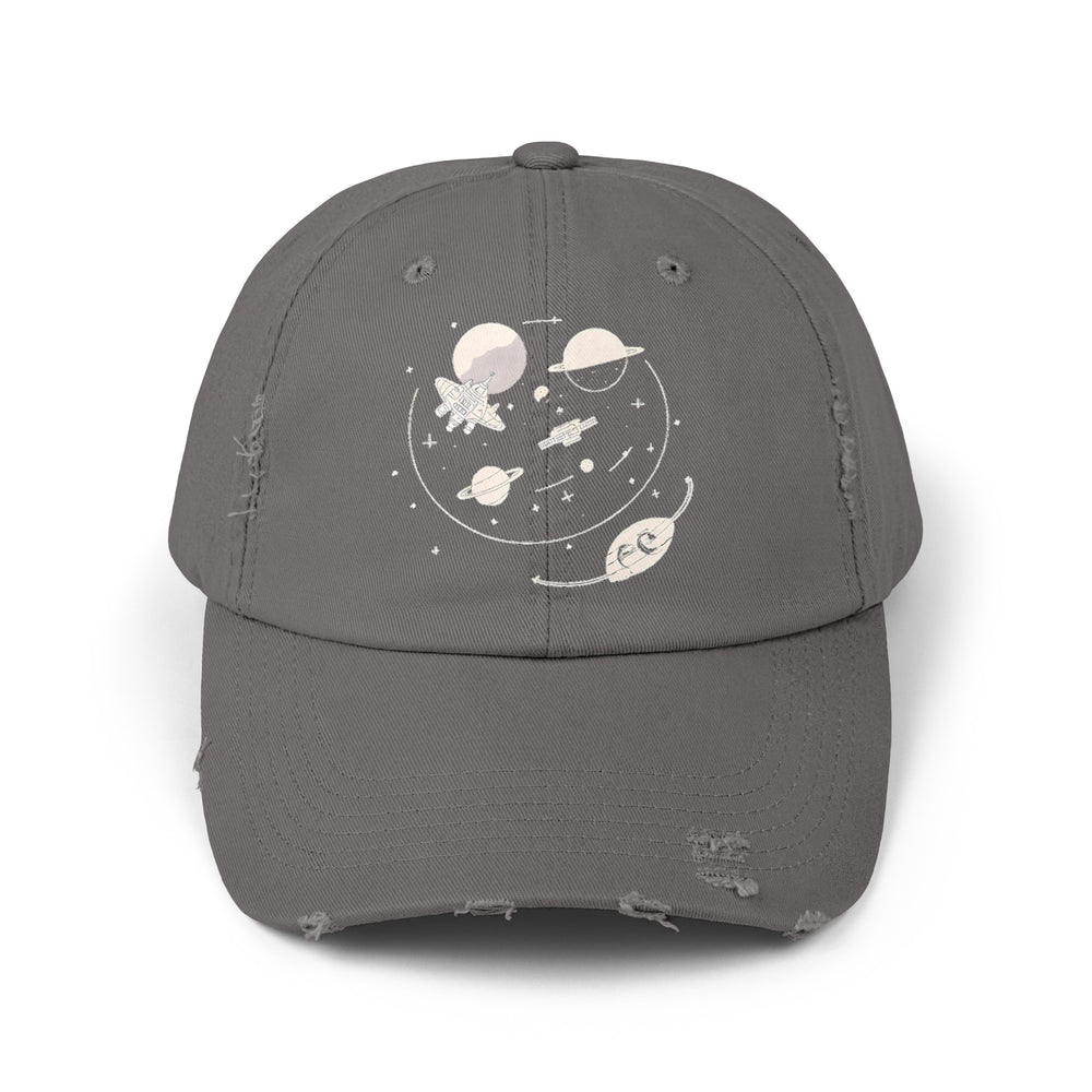 station cap-Space Station No19 Retro Unisex Distressed Cap