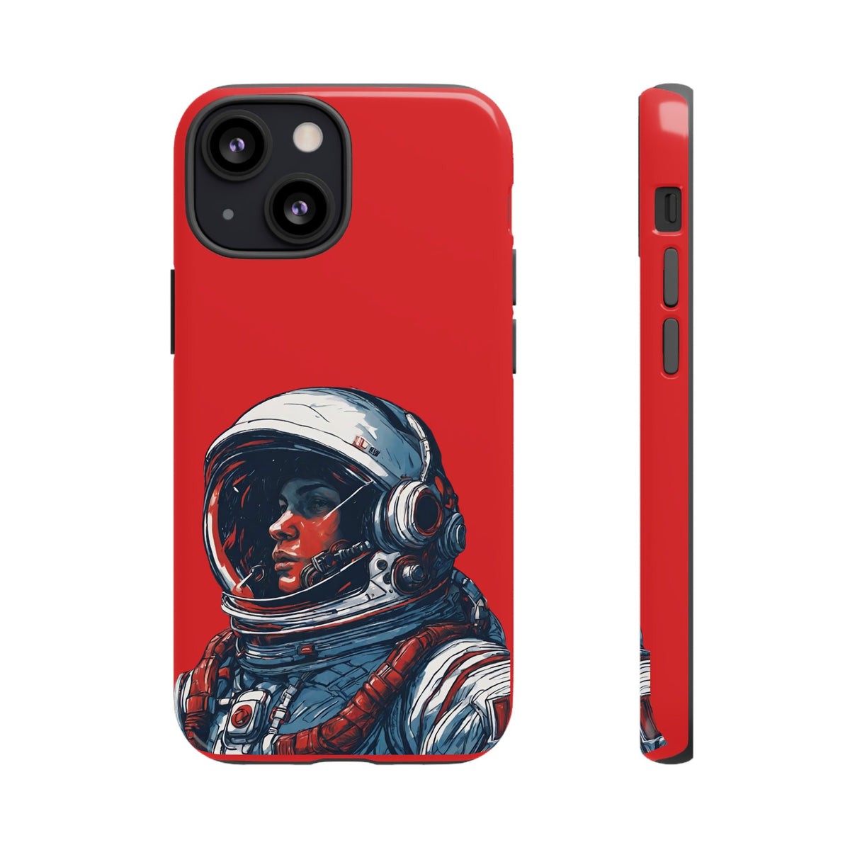 Astronaut In Red SpaceArt Sci-Fi Tough iPhone Mobile Cases