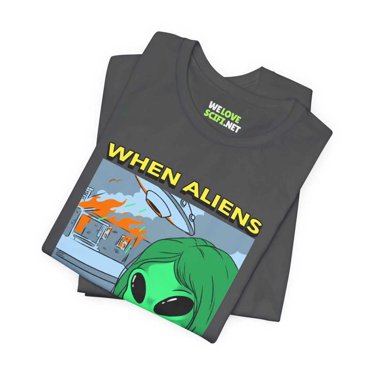 When Aliens Crush Your Party Funny Meme Sci-Fi T-Shirt-welovescifi.net