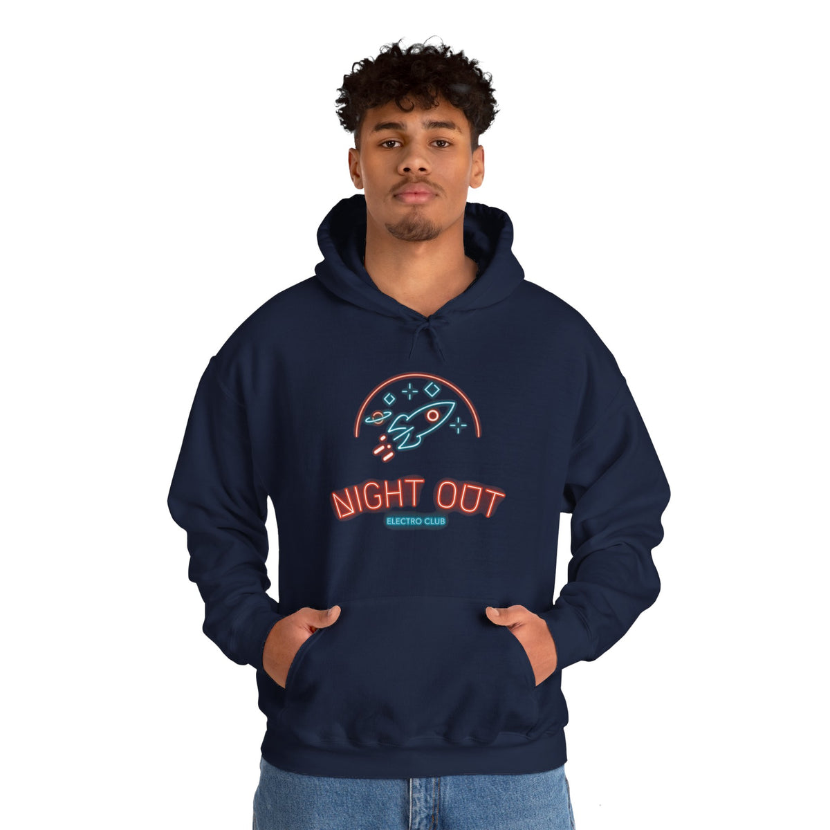 retro sci-fi hoodie-Night Out Neon Retro Sci-Fi Hoodie