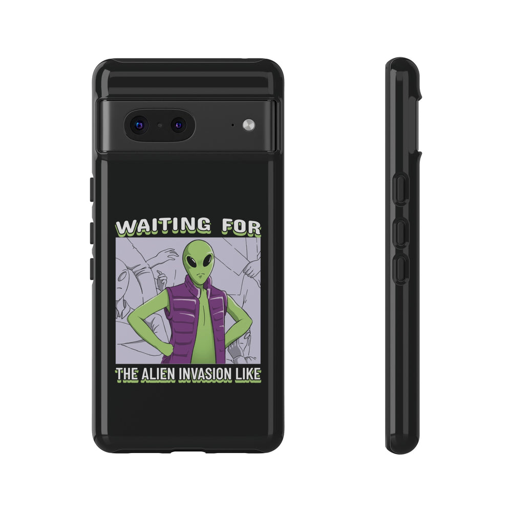 Waiting For The Alien Invasion Like Meme Tough Google Pixel Mobile Cases-welovescifi.net