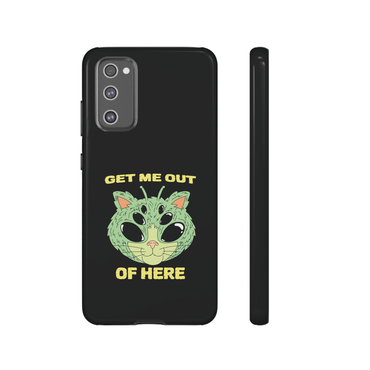 Get Me Out Of Here Funny UFO Sci-Fi Cat Tough Samsung Cases