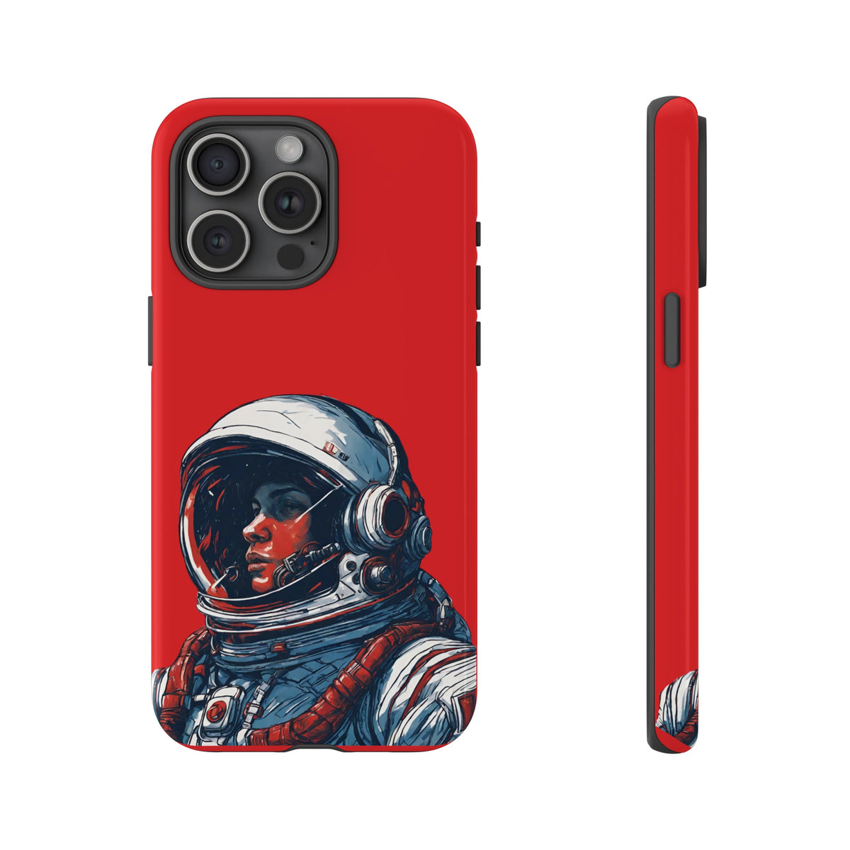 Astronaut In Red SpaceArt Sci-Fi Tough iPhone Mobile Cases