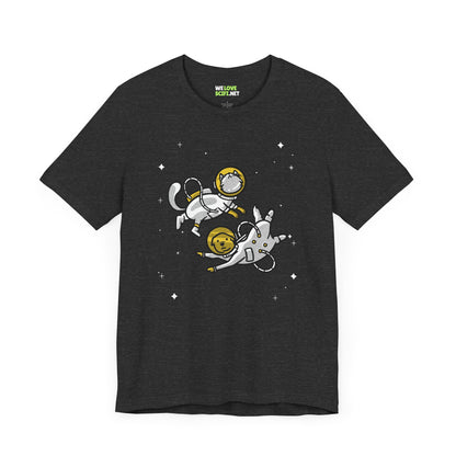 Space Buddies T-Shirt Funny Dog & Cat Astronaut Sci-Fi Tee