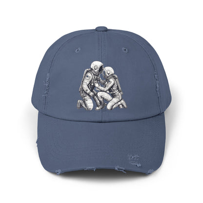 Unisex Astronaut Distressed Cap | Here for You Space Art