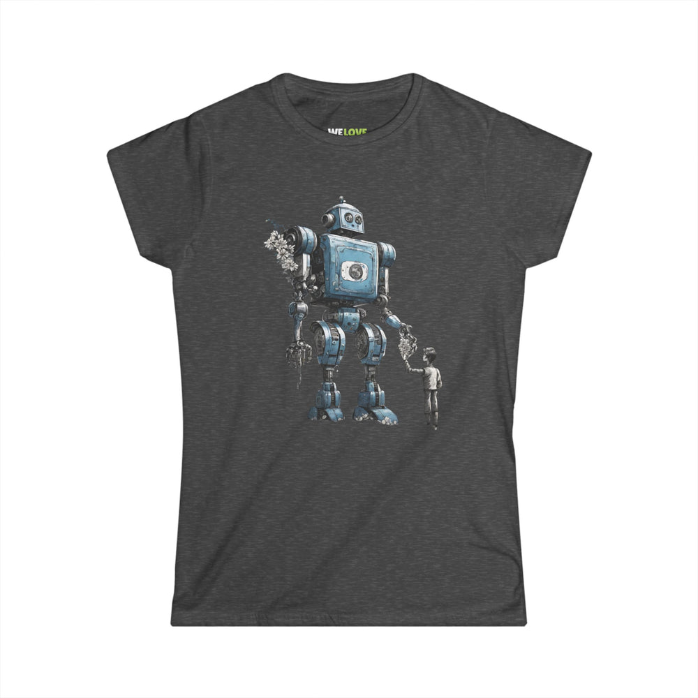 Bringing You Flowers SpaceArt Robot Woman's Tee-welovescifi