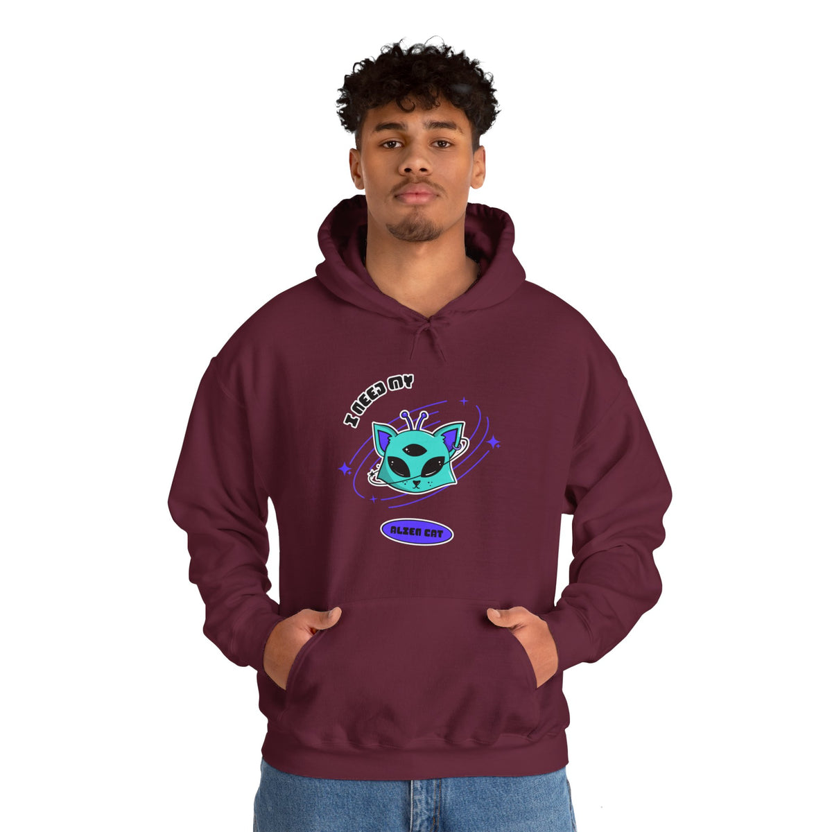 I Need My Alien Cat Hoodie Funny & Unique Alien Cat Hoodie