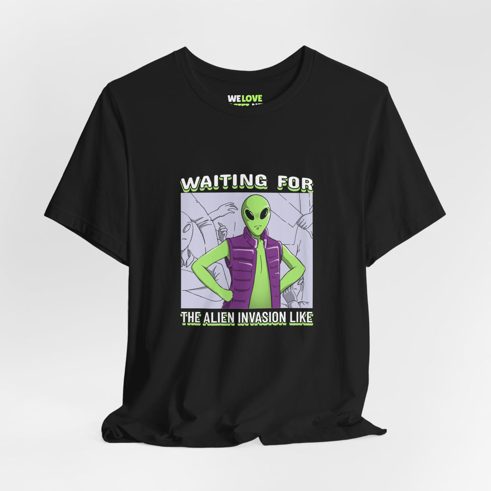 Waiting for UFOs Funny Sci-Fi T-Shirt-welovescifi.net