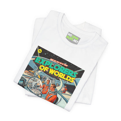 Explorers Of Worlds Retro Sci-Fi T-Shirt-welovescifi.net