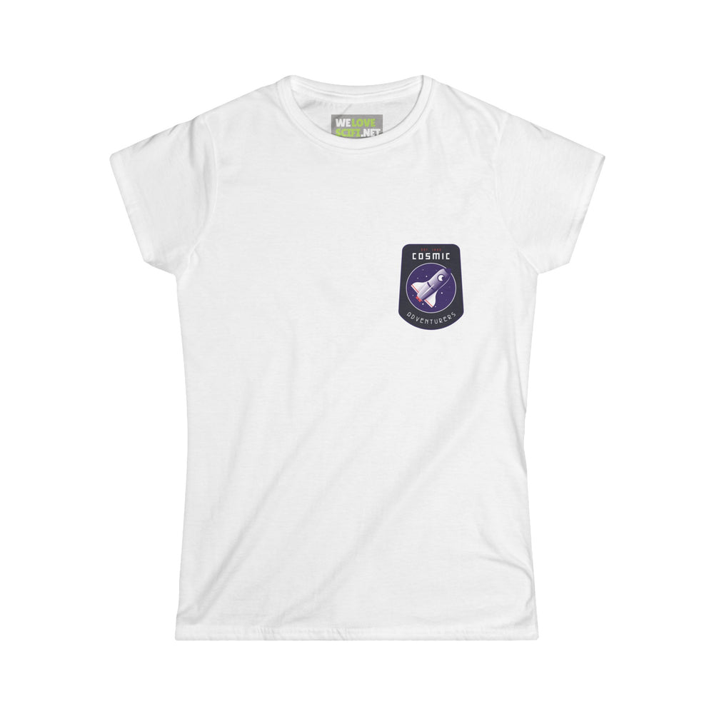 Cosmic Adventurers Sign Astronaut Woman's Tee-welovescifi