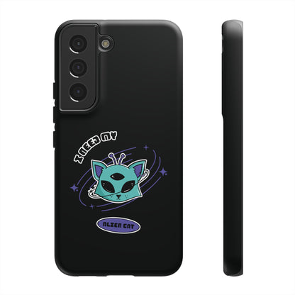 Alien Cat Galaxy Case Funny Sci-Fi Tough Samsung Mobile Case