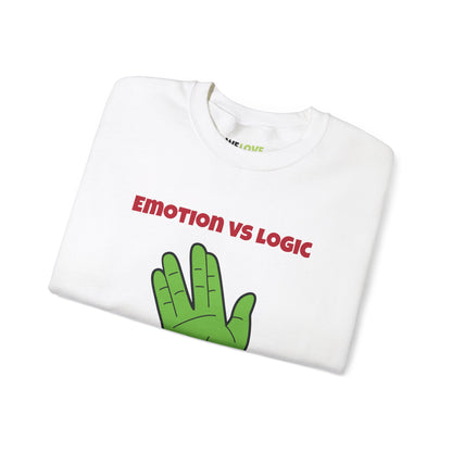 Emotion vs Logic Funny Spock Christmas Crewneck Sweatshirt-welovescifi.net