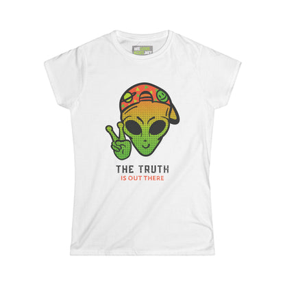 The Truth Is Outthere Colorful Alien Woman's Tee-welovescifi.net