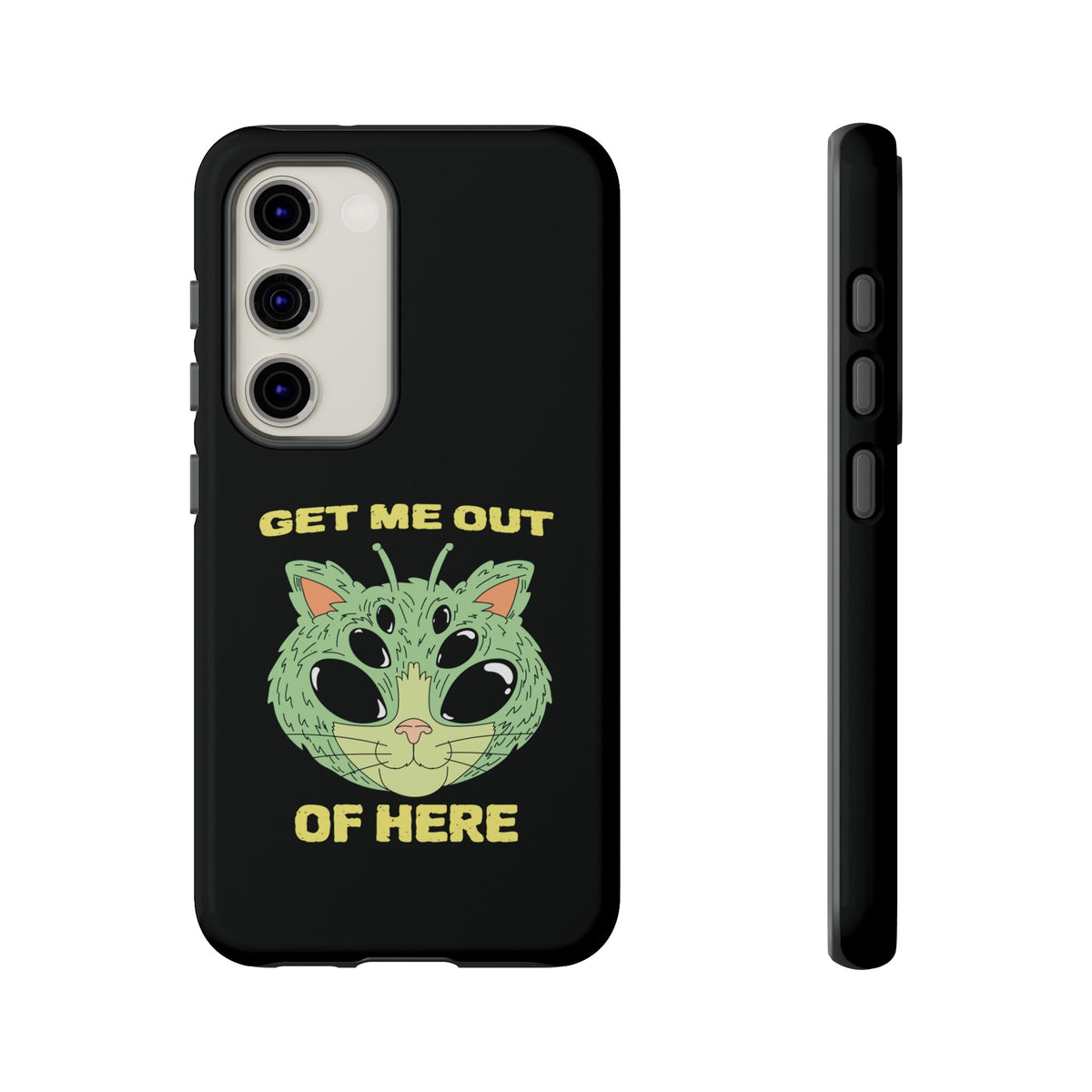 Get Me Out Of Here Funny UFO Sci-Fi Cat Tough Samsung Cases