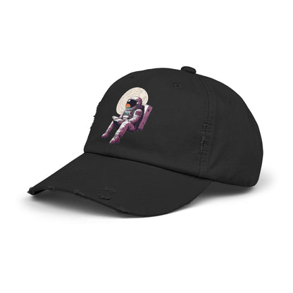 Space Art Cap Read That Book Astronaut Distressed Unisex Cap