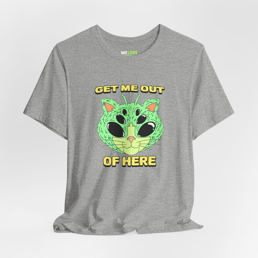 Get Me Out Of Here CatUFO Sci-Fi T-Shirt-welovescifi.net