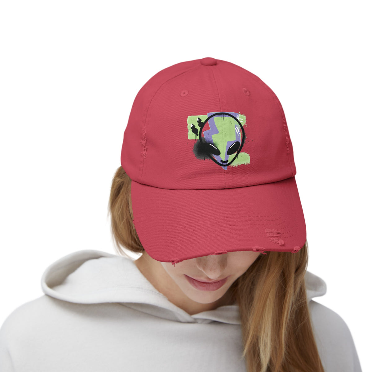 Alien Cap - Outta This World Sci-Fi Unisex Distressed Hat