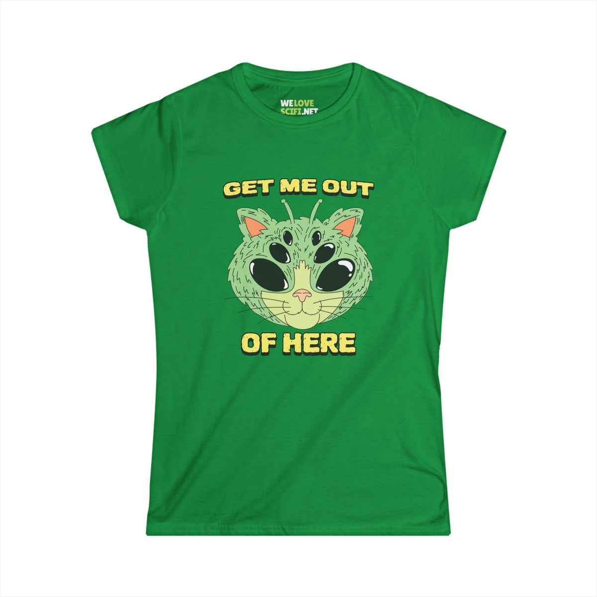 Get Me Out Of Here Funny Cat Alien Woman's Tee-welovescifi.n