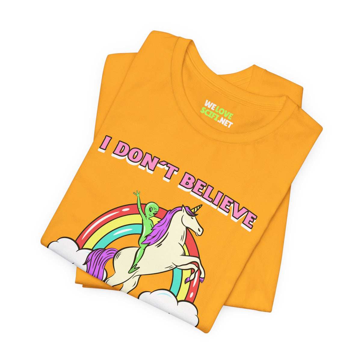 Humans Unicorn UFO Sci-Fi T-Shirt - Sci-Fi T-Shirt