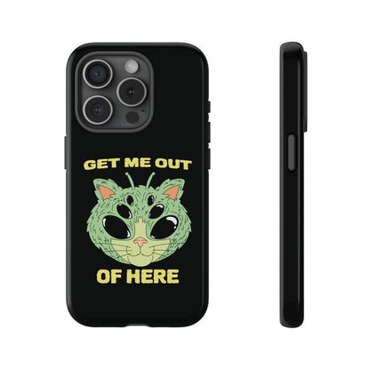 Out Of Here Funny UFO Cat Sci-Fi Tough iPhone Mobile Cases