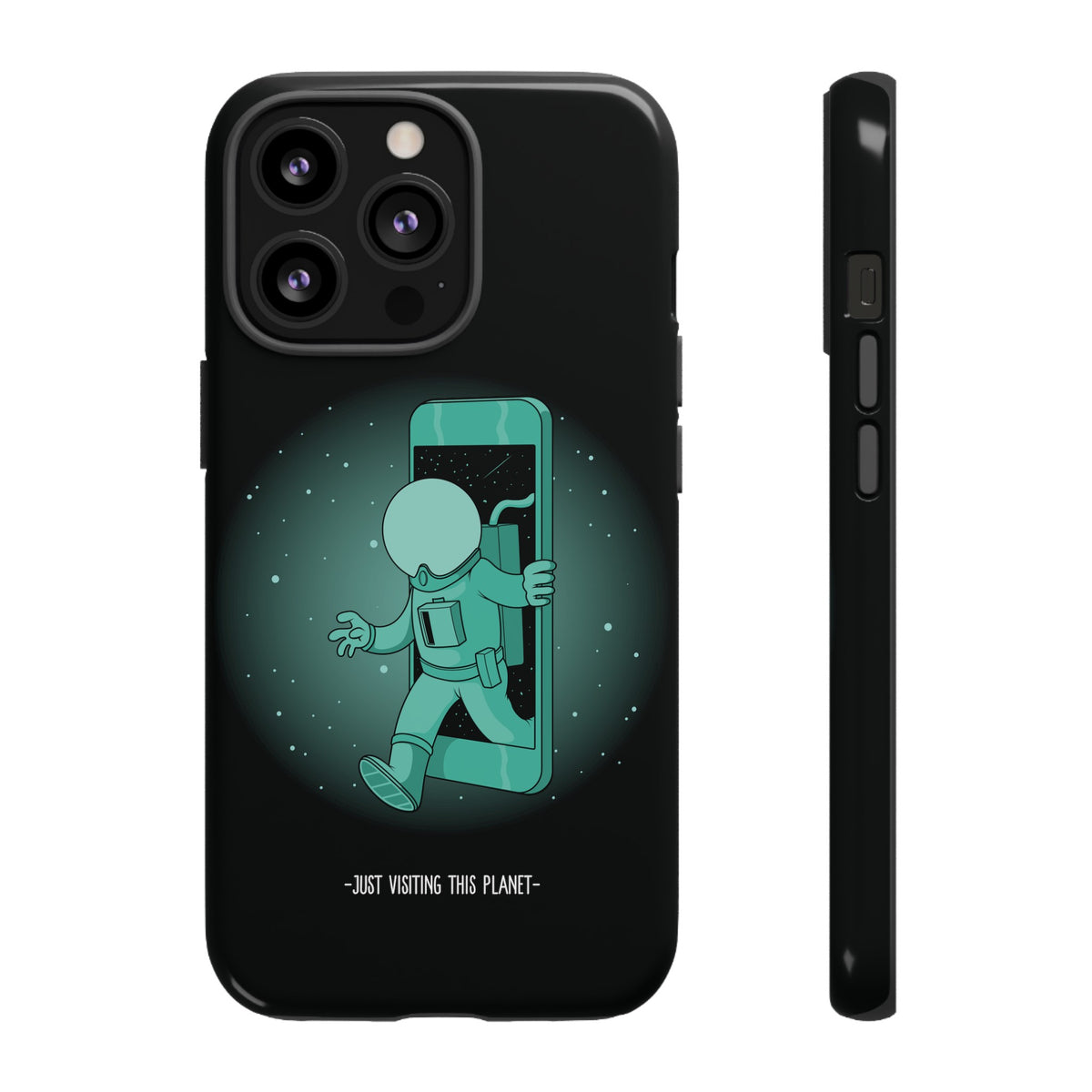 Funny Astronaut iPhone Cases Just Visiting This Planet SciFi