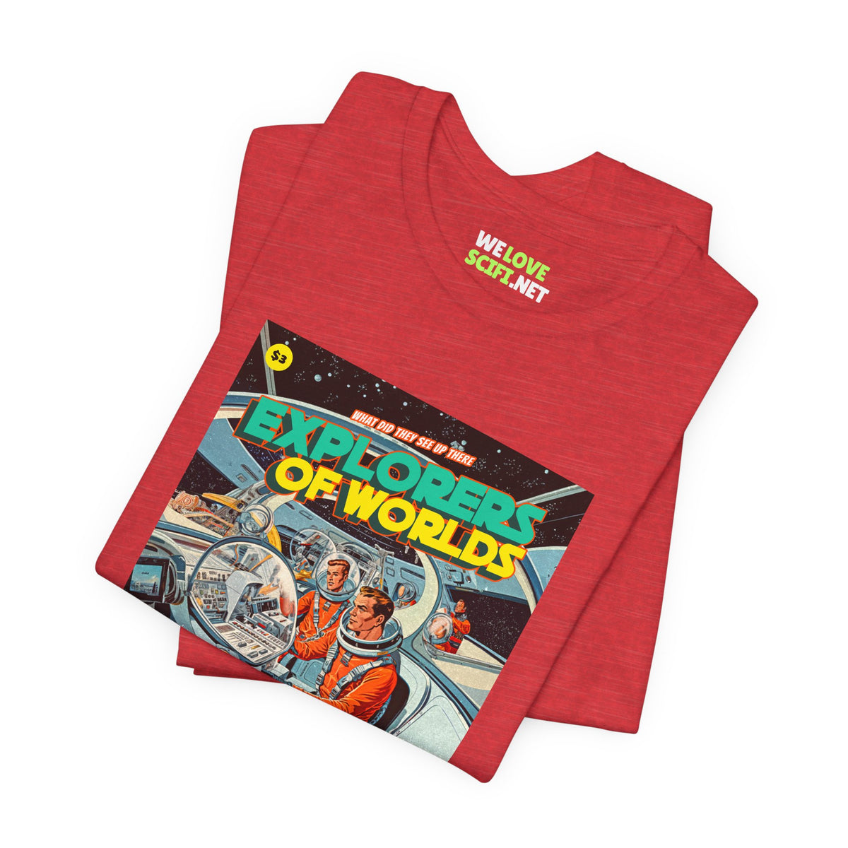 Explorers Of Worlds Retro Sci-Fi T-Shirt-welovescifi.net