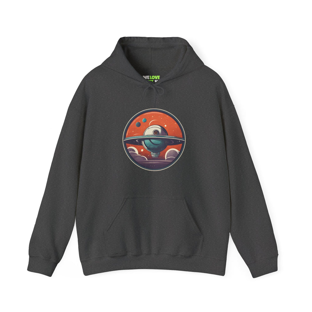 Here to Stay Space Art Hoodie – Sci-Fi Style Apparel