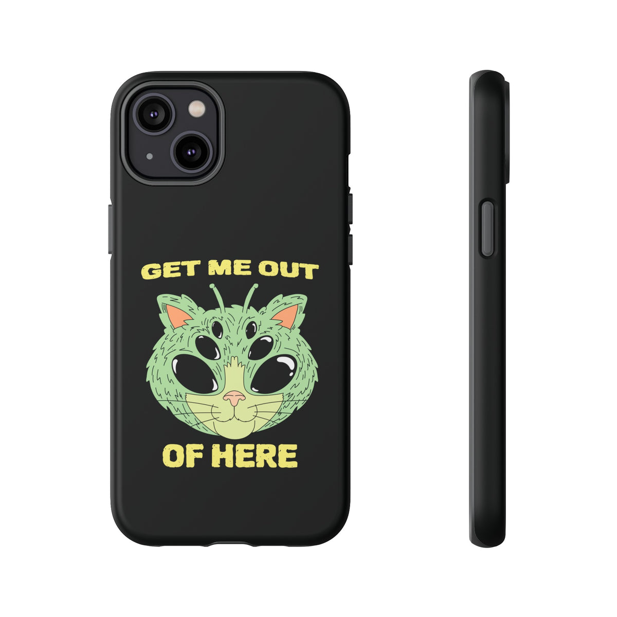 Out Of Here Funny UFO Cat Sci-Fi Tough iPhone Mobile Cases