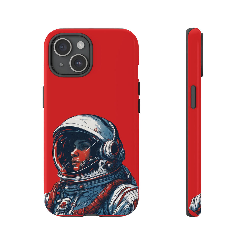 Astronaut In Red SpaceArt Sci-Fi Tough iPhone Mobile Cases