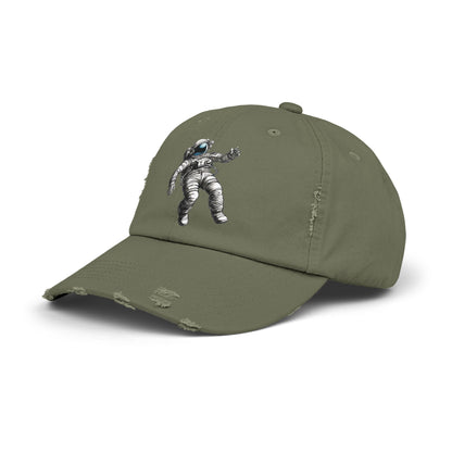 Don't Hold Me Back Space Art Unisex Astronaut Distrassed Cap