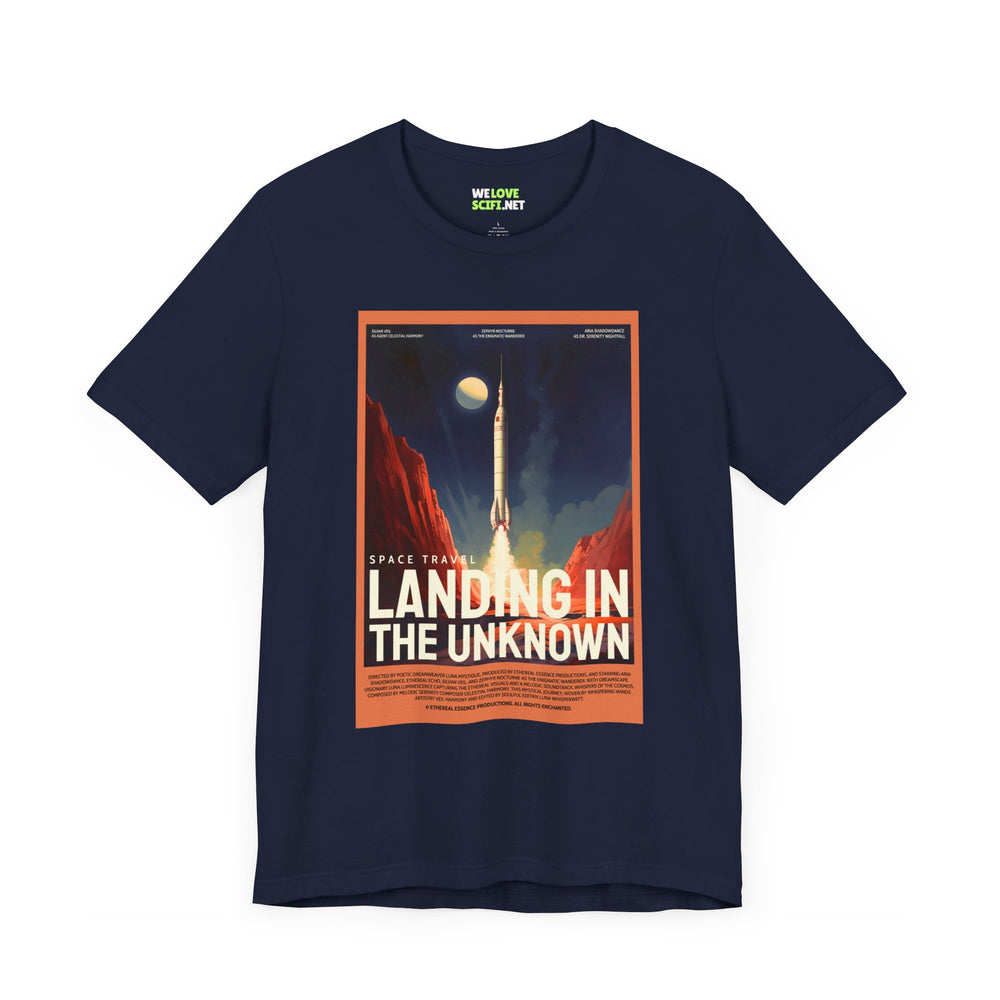 Retro Sci-Fi T-Shirt | Landing in the Unknown | WeLoveSciFi