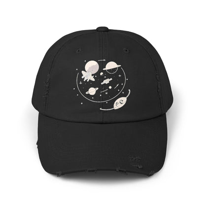 station cap-Space Station No19 Retro Unisex Distressed Cap