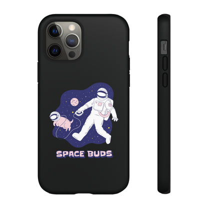 Space Buds iPhone Cases Fun Sci-Fi Astronaut & Dog Covers