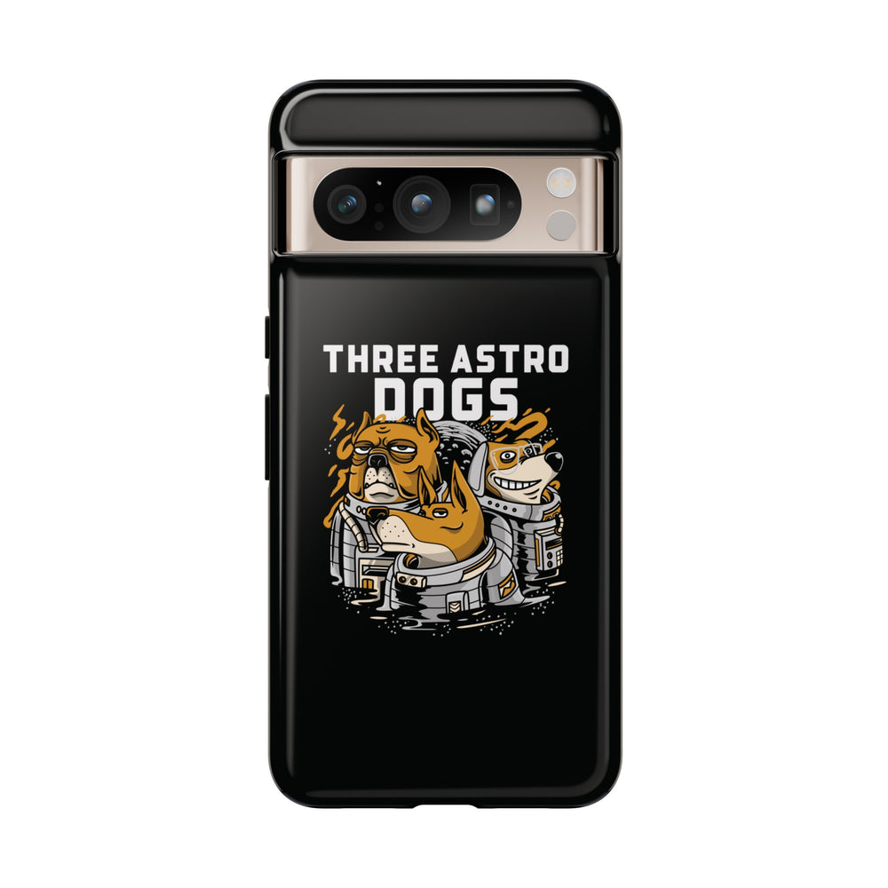 Three Astro Dogs Funny Sci-Fi Tough Google Pixel Mobile Cases-welovescifi.net