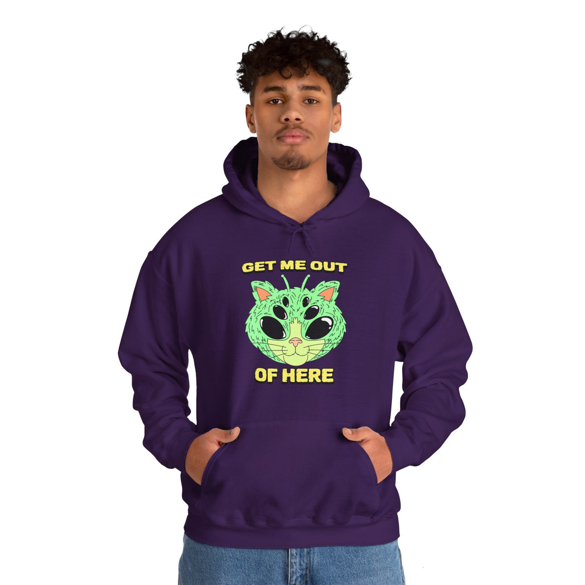 Get Me Out Of Here Funny Cat Alien Hoodie-welovescifi.net