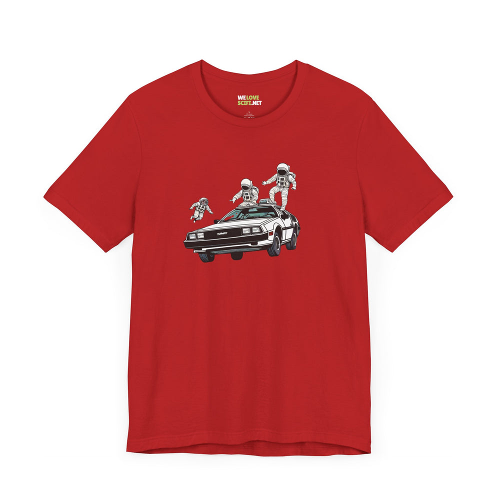 Party in a DeLorean Astronaut Sci-Fi TShirt Cool Sci-Fi Tee