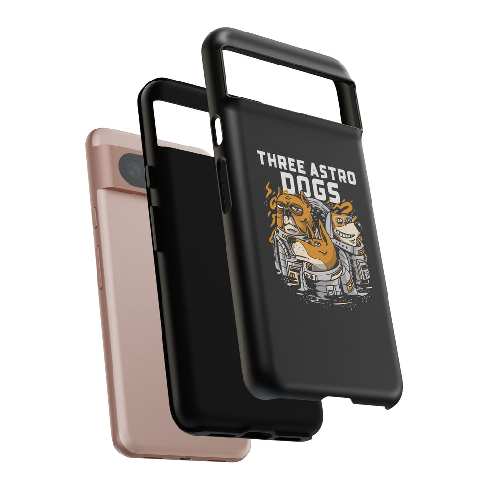 Three Astro Dogs Funny Sci-Fi Tough Google Pixel Mobile Cases-welovescifi.net