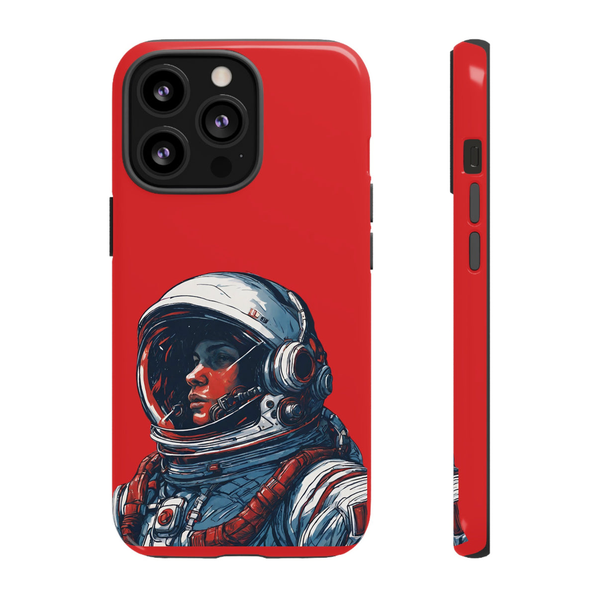 Astronaut In Red SpaceArt Sci-Fi Tough iPhone Mobile Cases