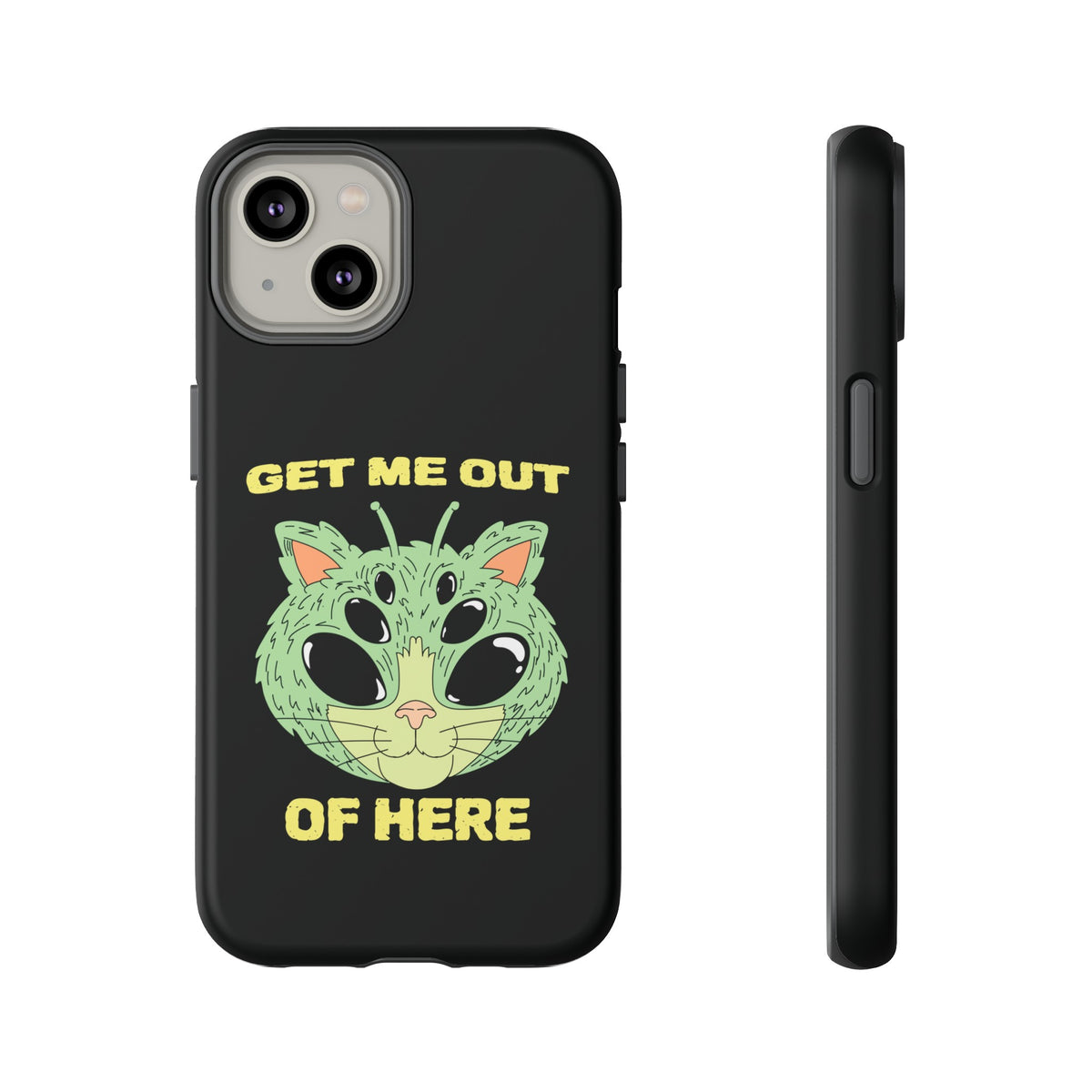 Out Of Here Funny UFO Cat Sci-Fi Tough iPhone Mobile Cases