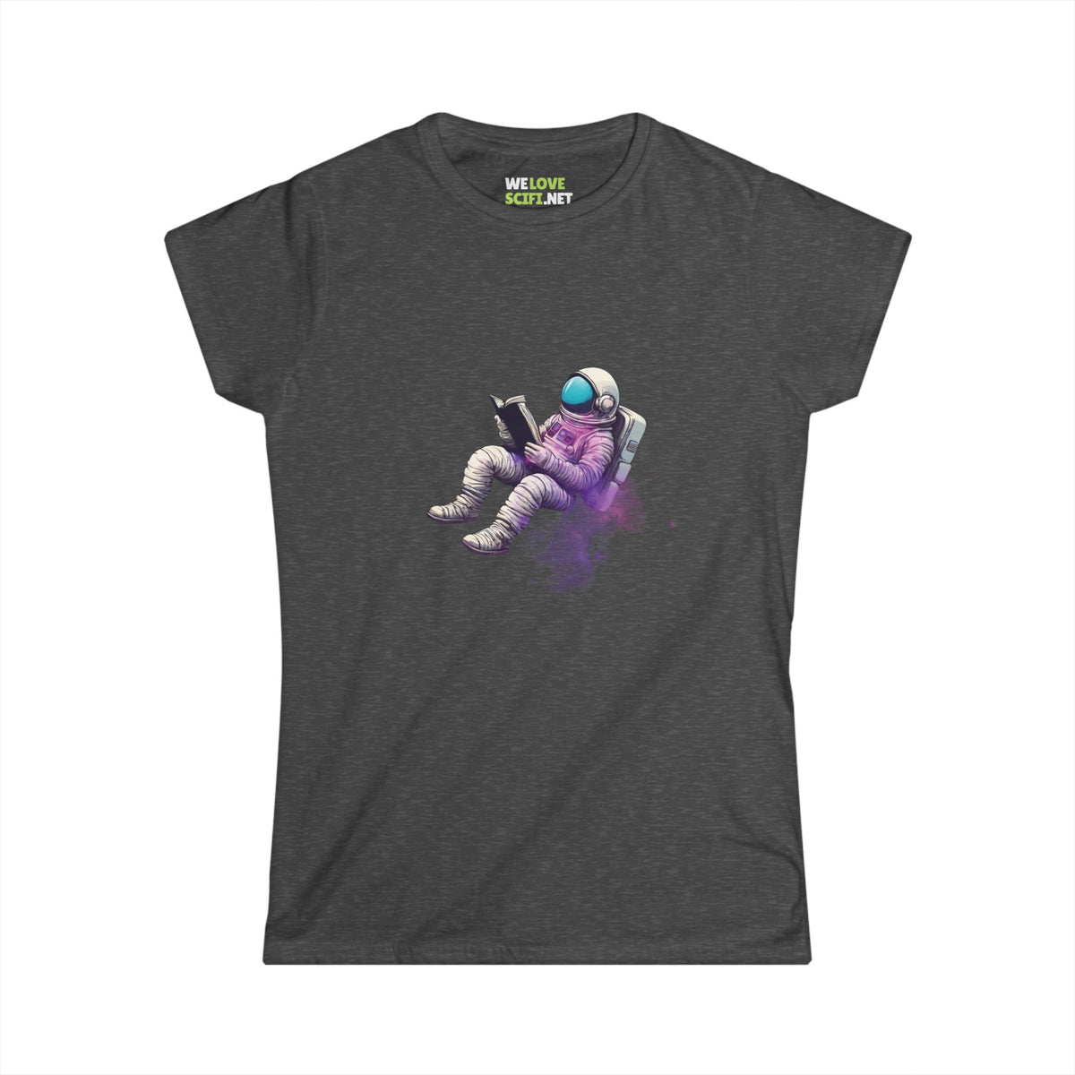 art tee-The Book Was Better Space Art Astronaut Woman's Tee