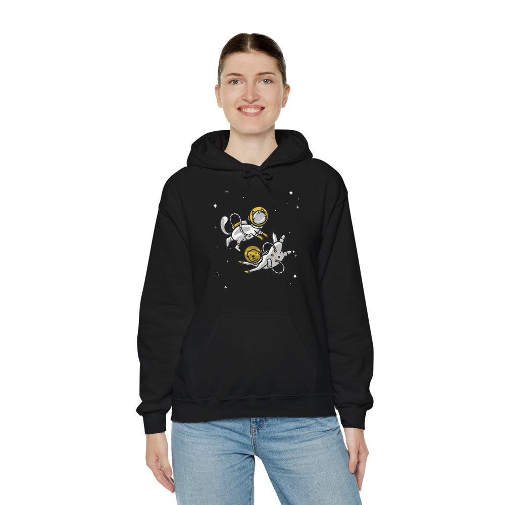 Space Buddies Hoodie - Funny Dog and Cat Astronaut Sci-Fi