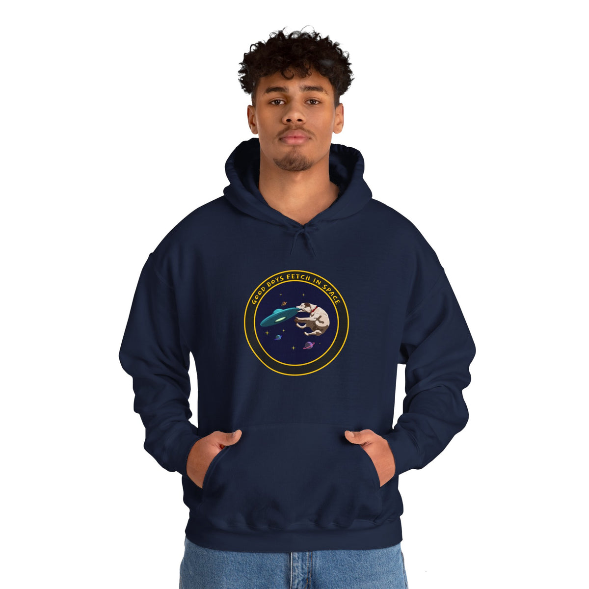 Good Boys Fetch In Space Funny Dog Sci-Fi Hoodie-welovescifi