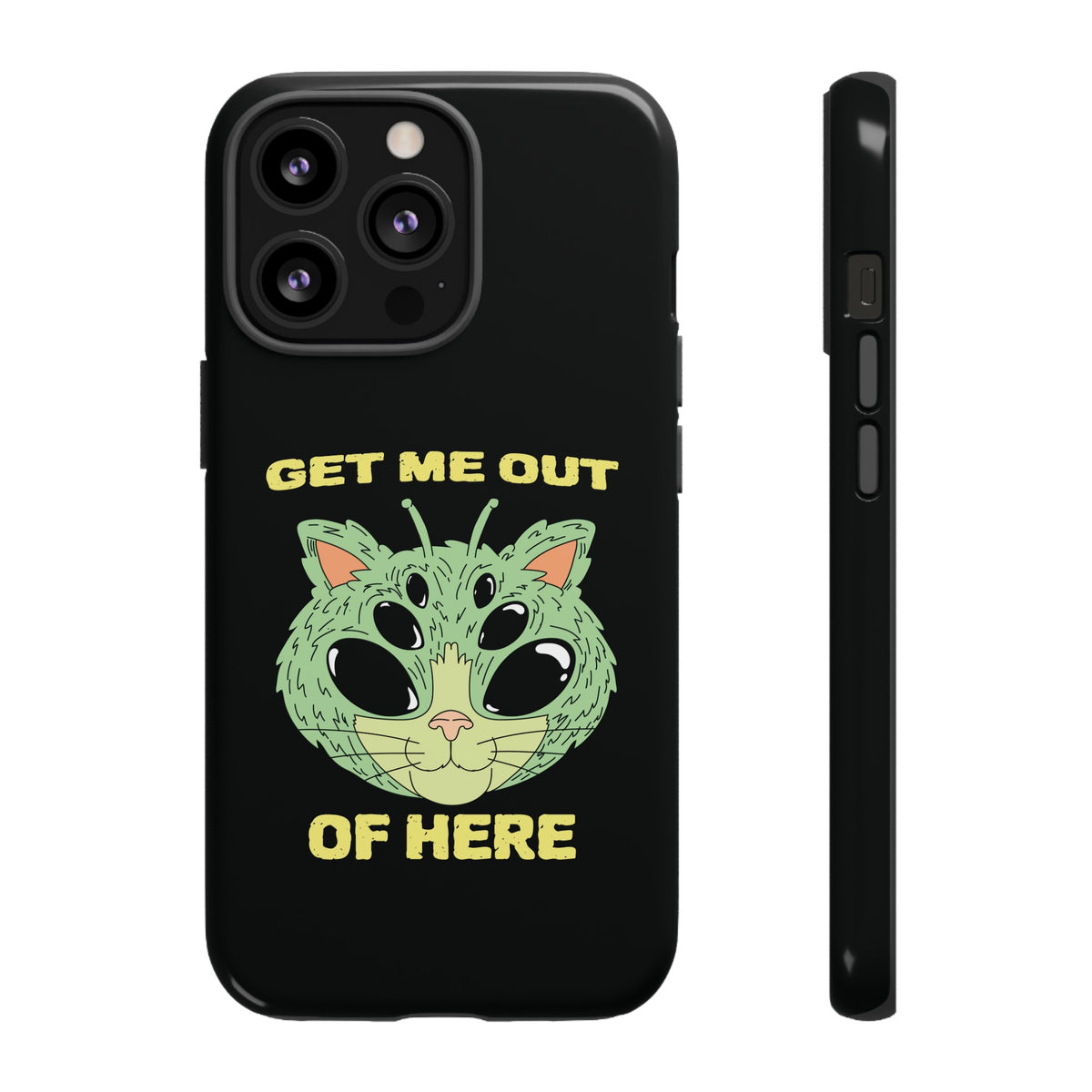 Out Of Here Funny UFO Cat Sci-Fi Tough iPhone Mobile Cases